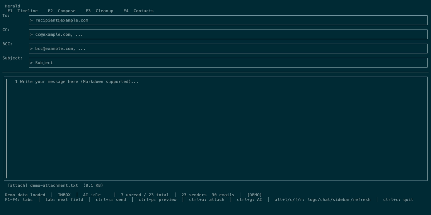 Compose with outgoing attachment added