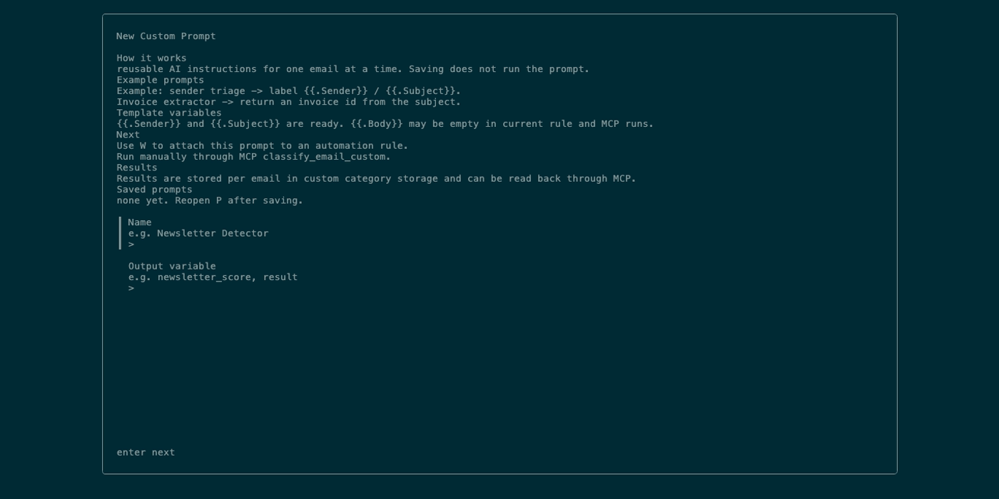 Custom prompt editor form